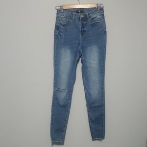 Missguided Jeans Womens Size 6 Blue Distressed Ripped Holes